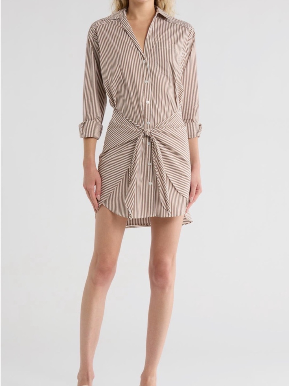 Veronica Beard Roanoke Shirt Dress deep ochre and white shirt dress size 6 NWT